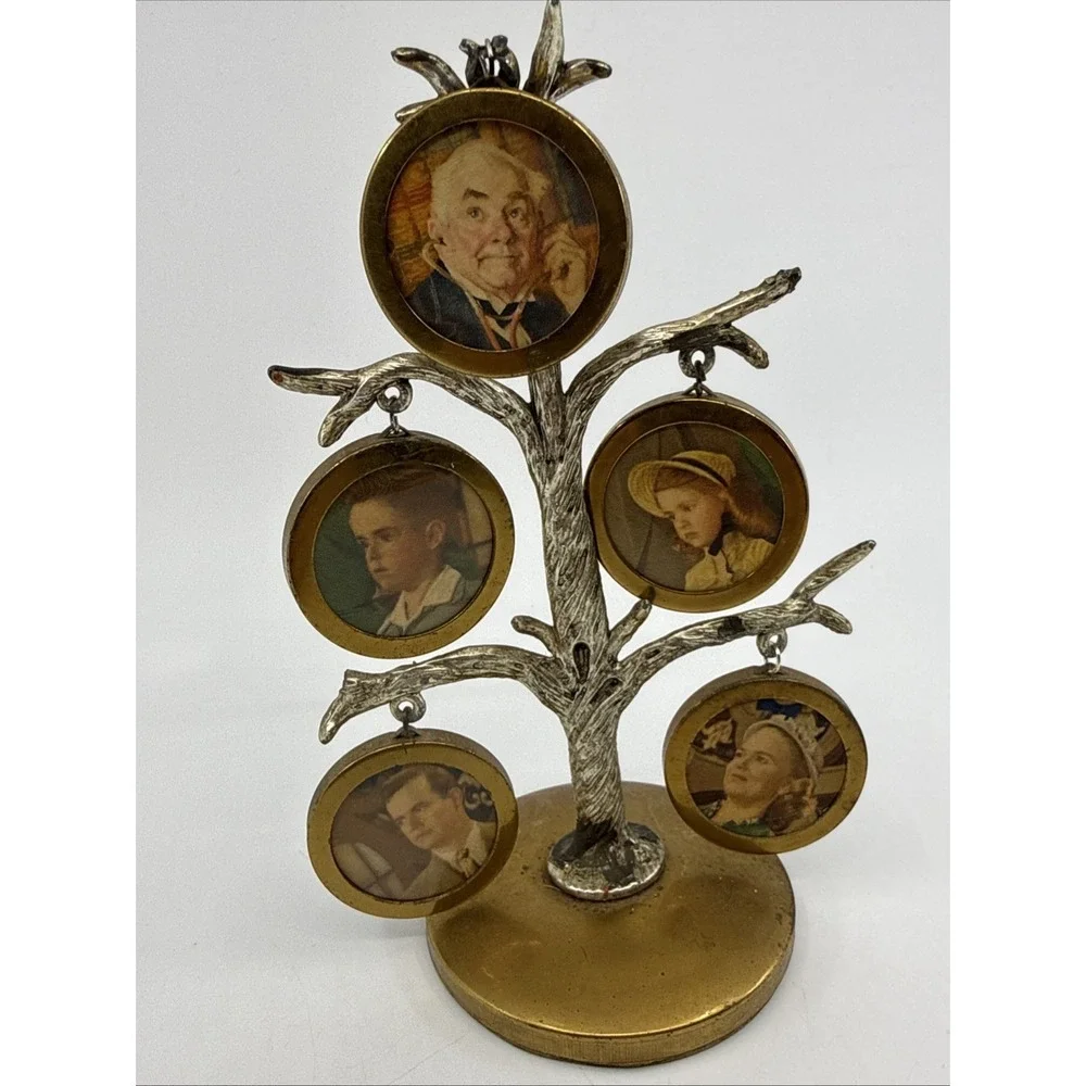 Vintage 1960s Photo Tree Stand  Gold Tone 6